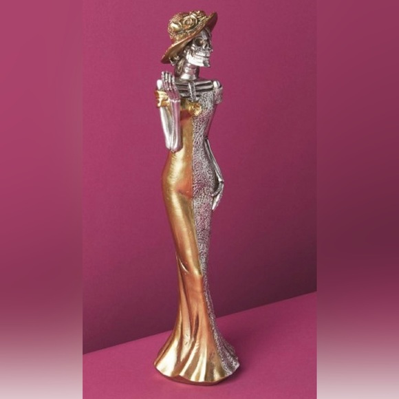 Rachel Zoe Skeleton Catrina Fancy Glam Skeleton Lady Statuette